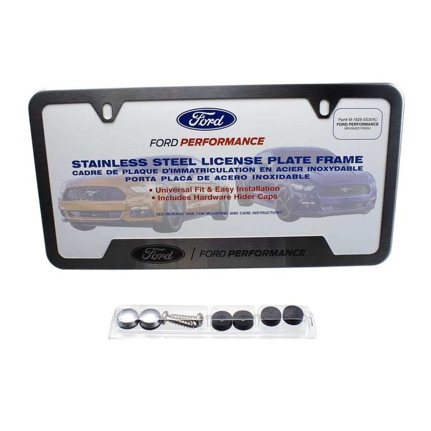 Ford Racing M-1828-SS304C Ford Performance License Plate Frame-Brushed Stainless Steel