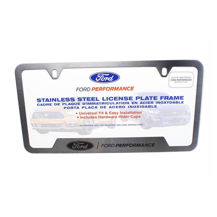 Ford Racing M-1828-SS304C Ford Performance License Plate Frame-Brushed Stainless Steel