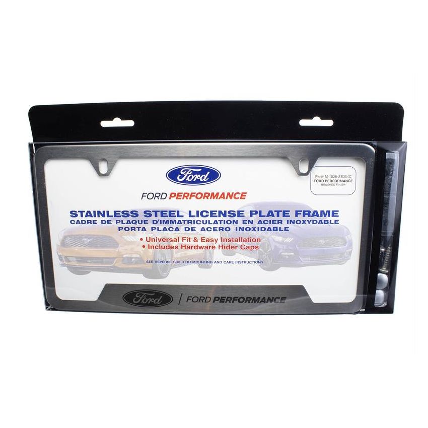 Ford Racing M-1828-SS304C Ford Performance License Plate Frame-Brushed Stainless Steel
