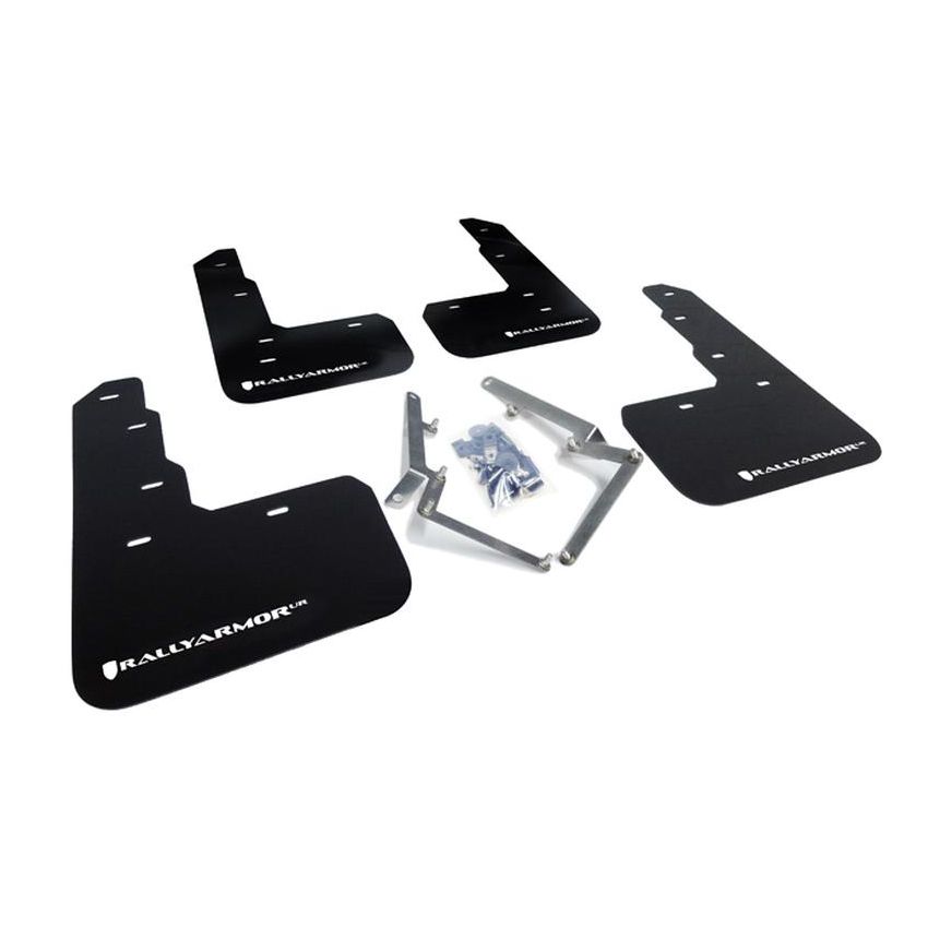 Rally Armor MF47-UR-BLK/WH Black Mud Flap/White Logo