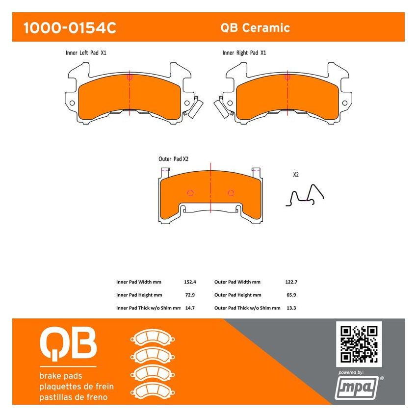 MPA 1000-0154C QB Ceramic Brake Pads