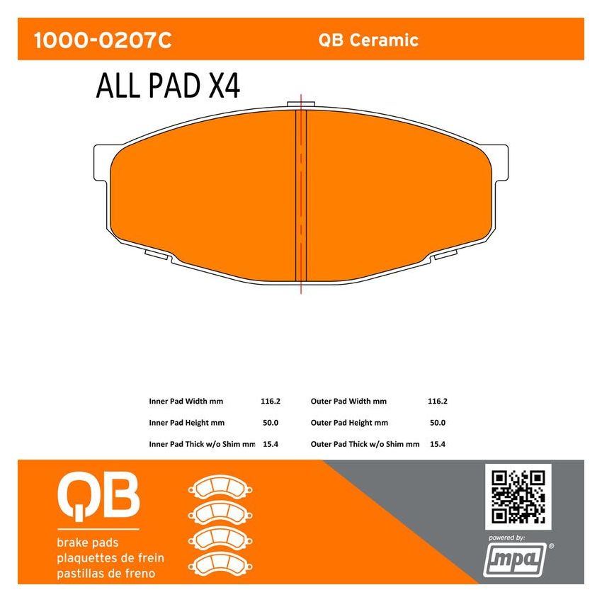 MPA 1000-0207C QB Ceramic Brake Pads
