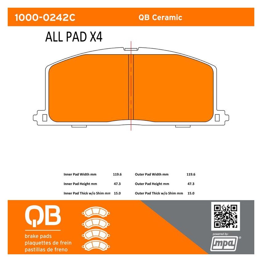 MPA 1000-0242C QB Ceramic Brake Pads