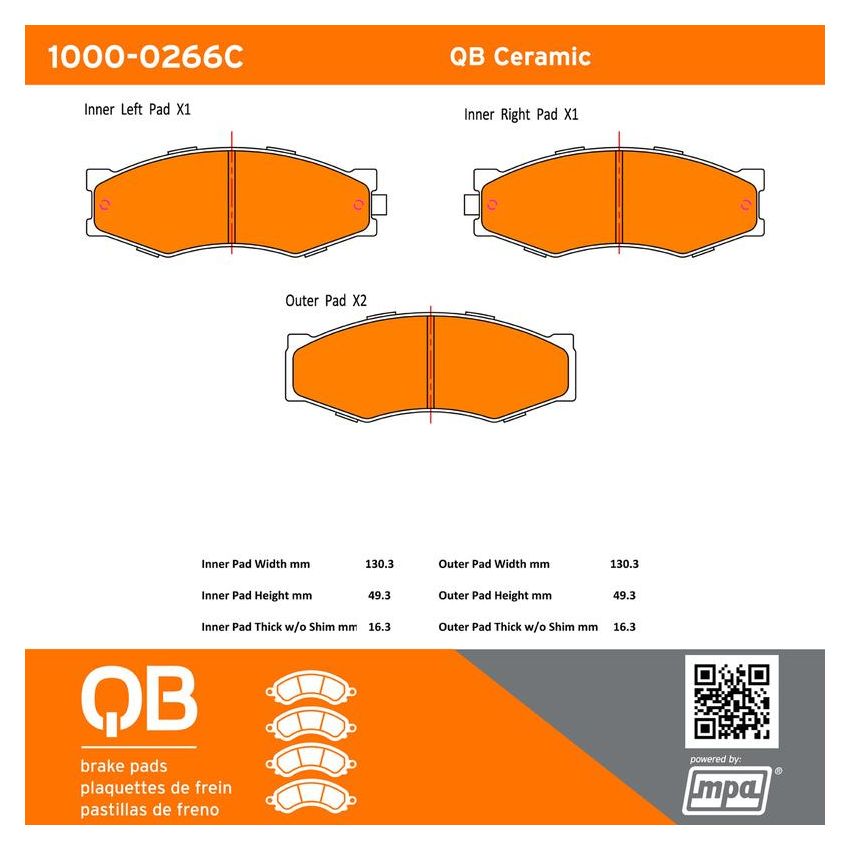 MPA 1000-0266C QB Ceramic Brake Pads