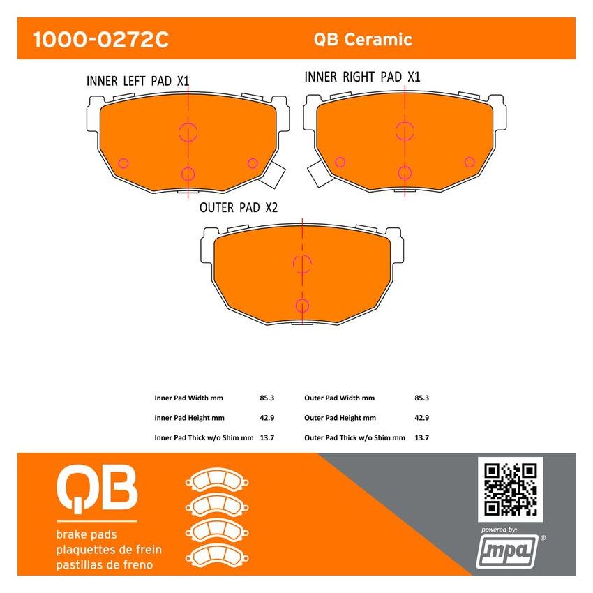 MPA 1000-0272C QB Ceramic Brake Pads