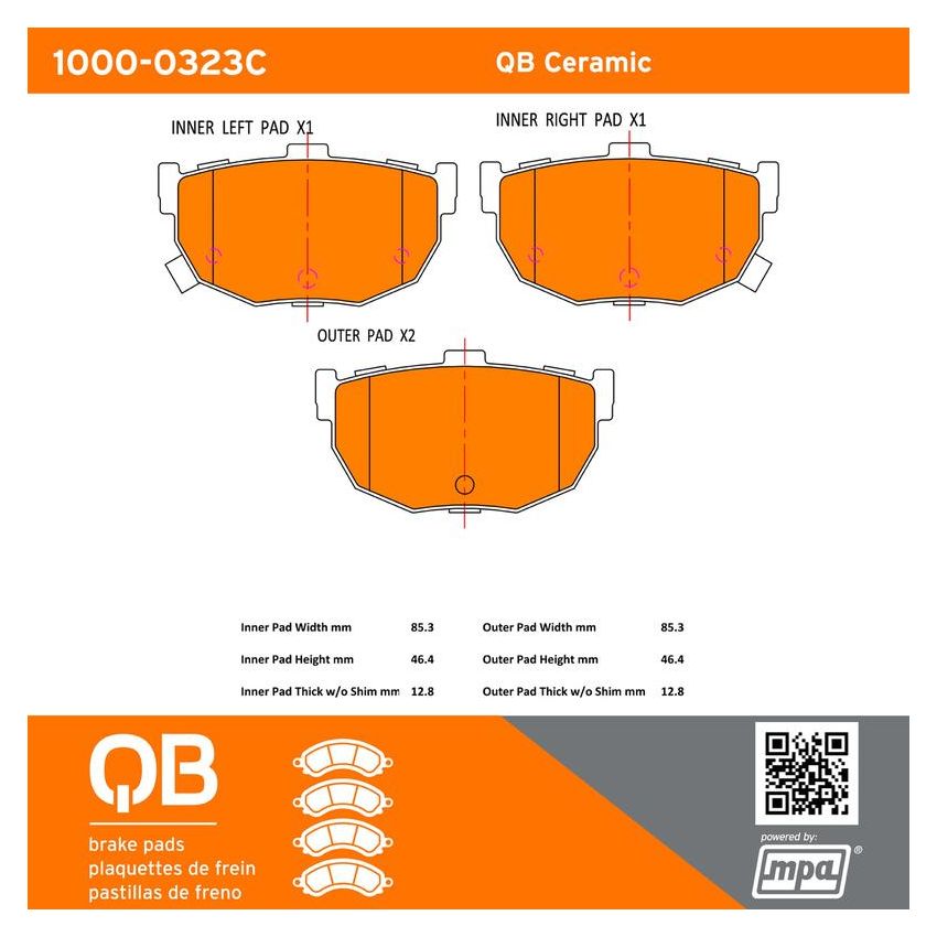 MPA 1000-0323C QB Ceramic Brake Pads