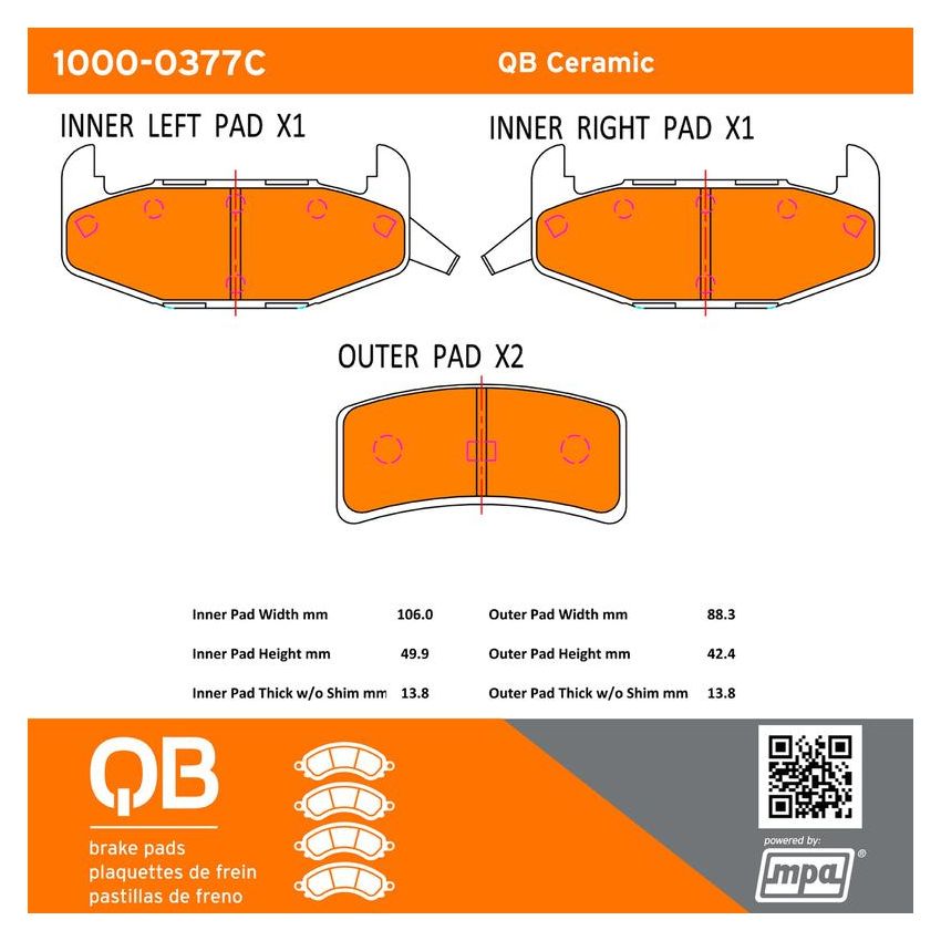 MPA 1000-0377C QB Ceramic Brake Pads
