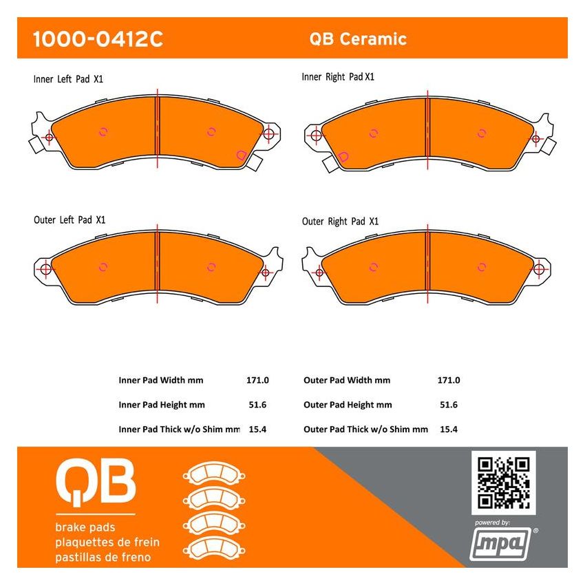 MPA 1000-0412C QB Ceramic Brake Pads
