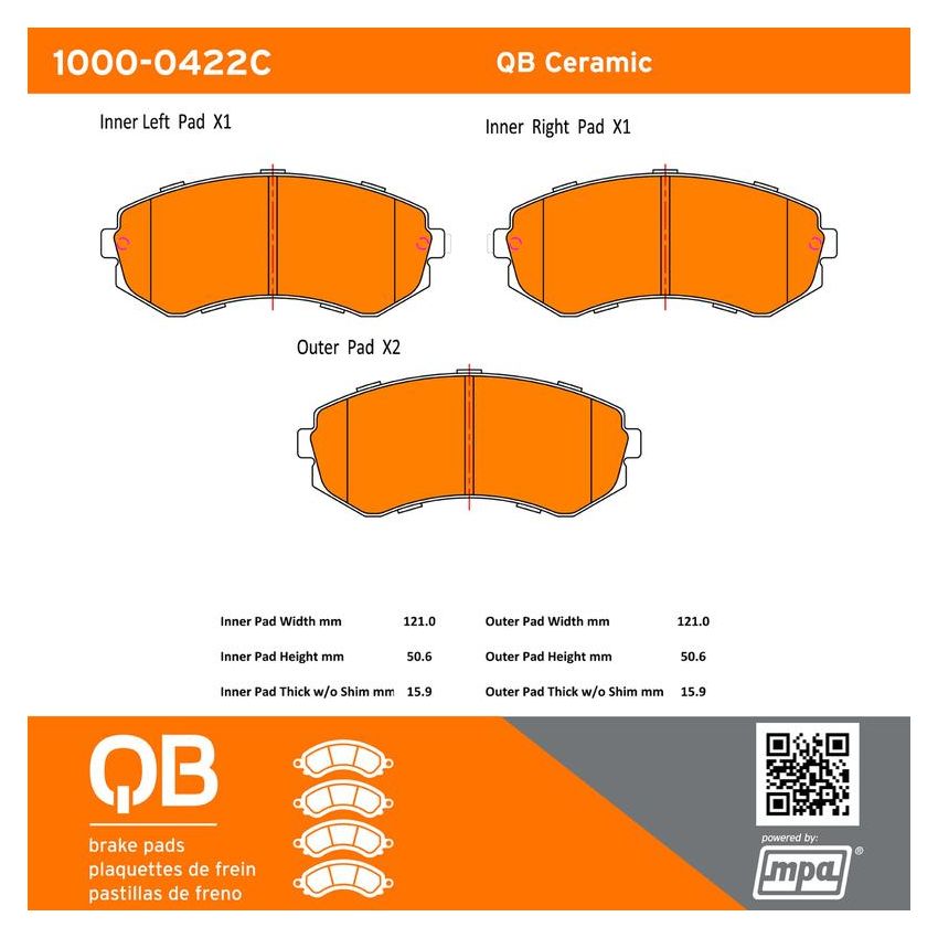 MPA 1000-0422C QB Ceramic Brake Pads
