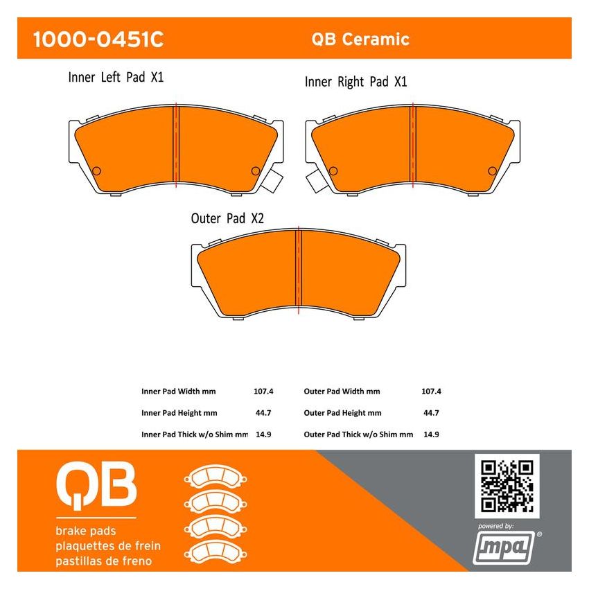 MPA 1000-0451C QB Ceramic Brake Pads