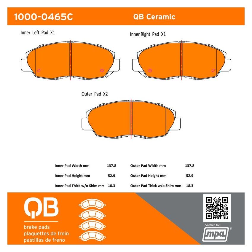 MPA 1000-0465C QB Ceramic Brake Pads