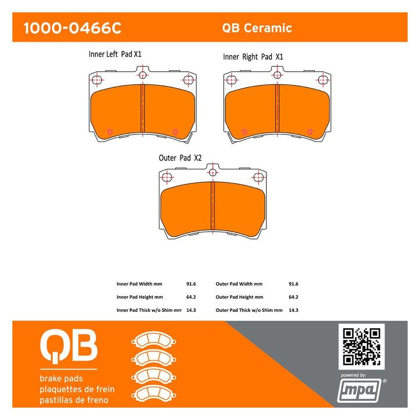 MPA 1000-0466C QB Ceramic Brake Pads