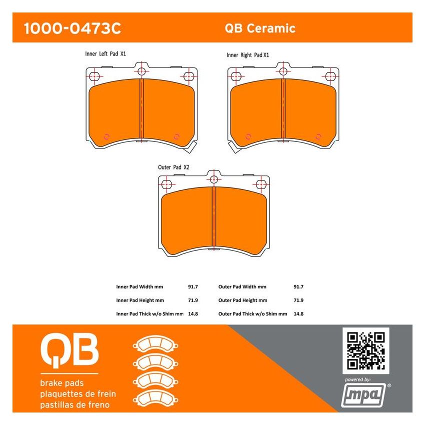 MPA 1000-0473C QB Ceramic Brake Pads