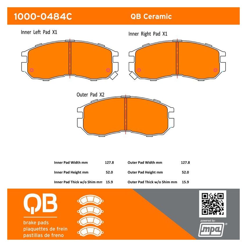 MPA 1000-0484C QB Ceramic Brake Pads