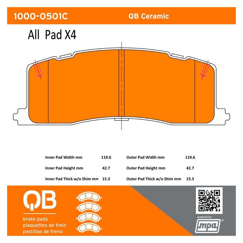 MPA 1000-0501C QB Ceramic Brake Pads
