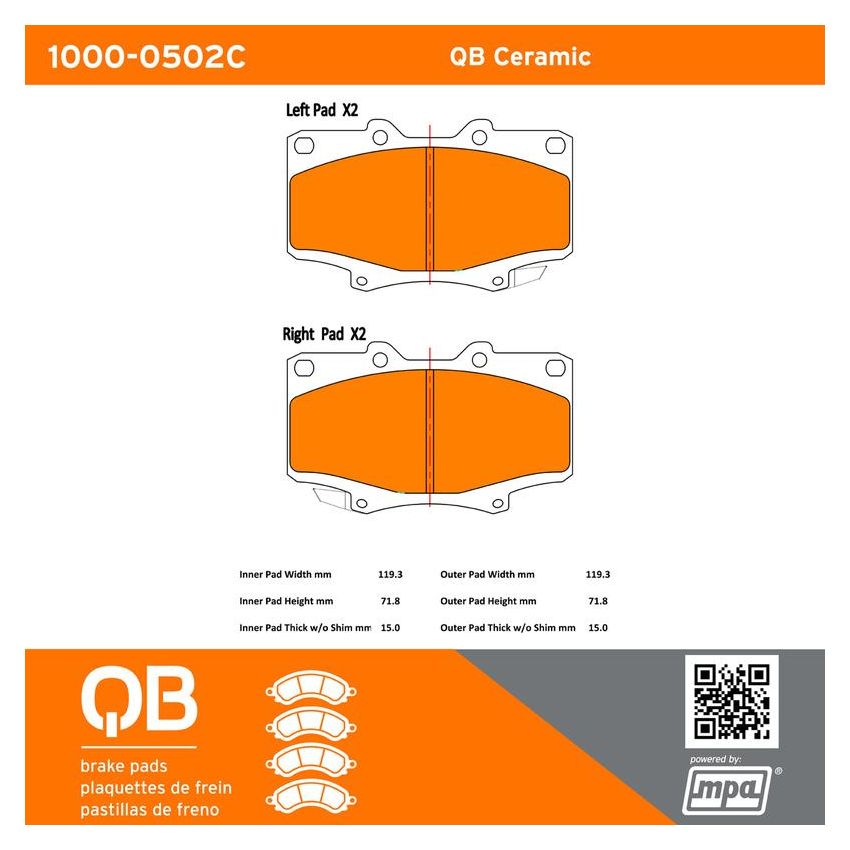 MPA 1000-0502C QB Ceramic Brake Pads