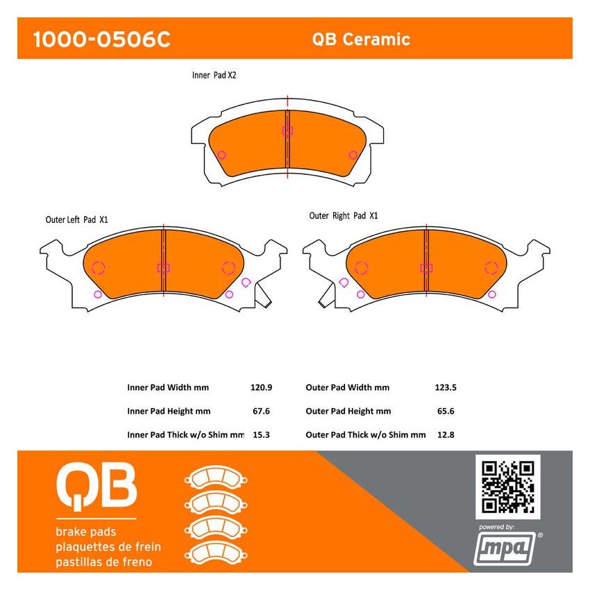 MPA 1000-0506C QB Ceramic Brake Pads