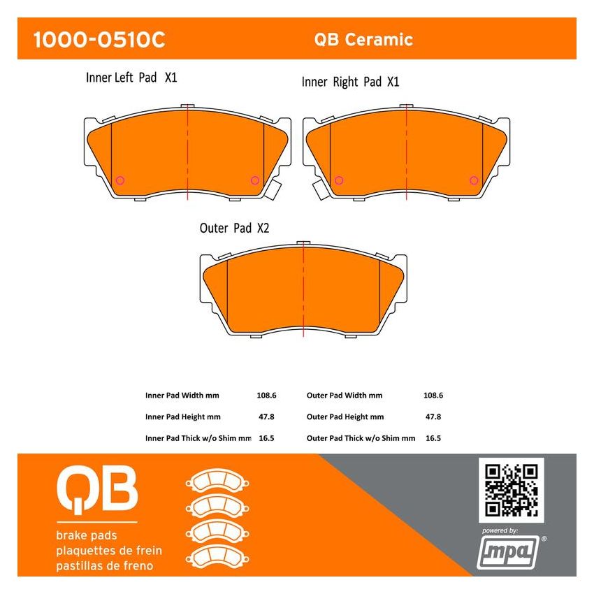 MPA 1000-0510C QB Ceramic Brake Pads