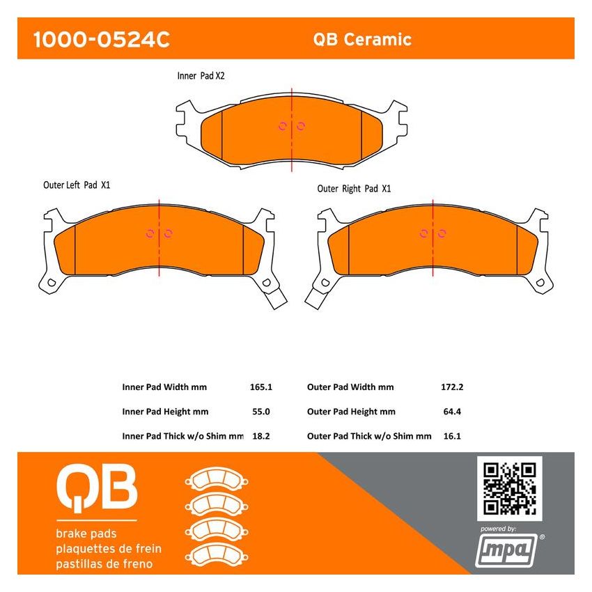 MPA 1000-0524C QB Ceramic Brake Pads