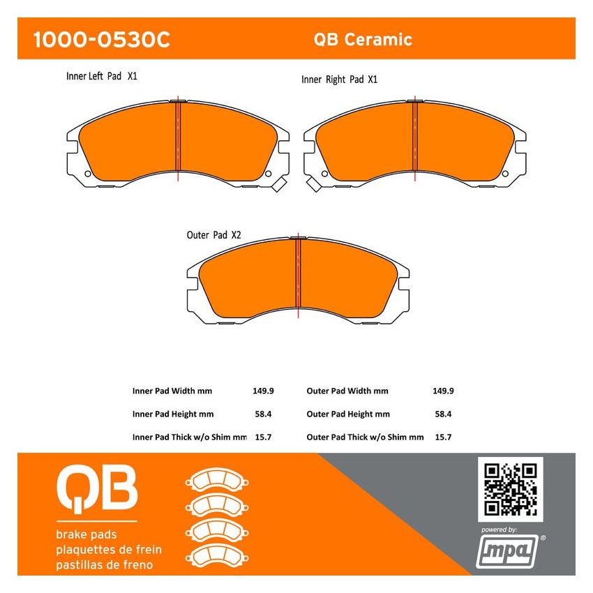 MPA 1000-0530C QB Ceramic Brake Pads