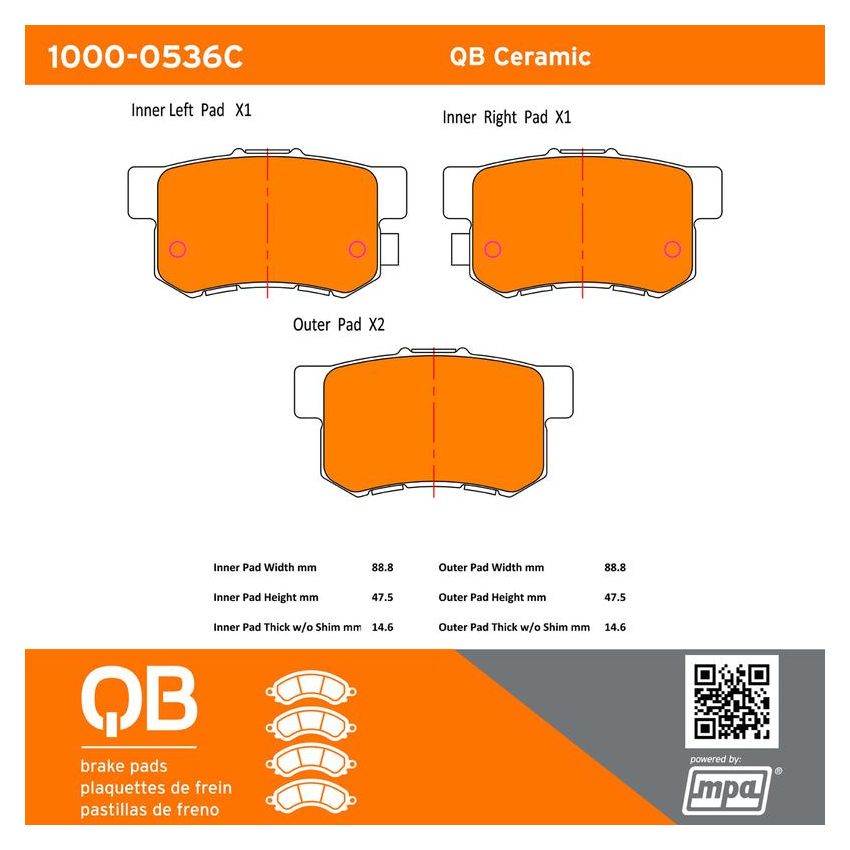 MPA 1000-0536C QB Ceramic Brake Pads