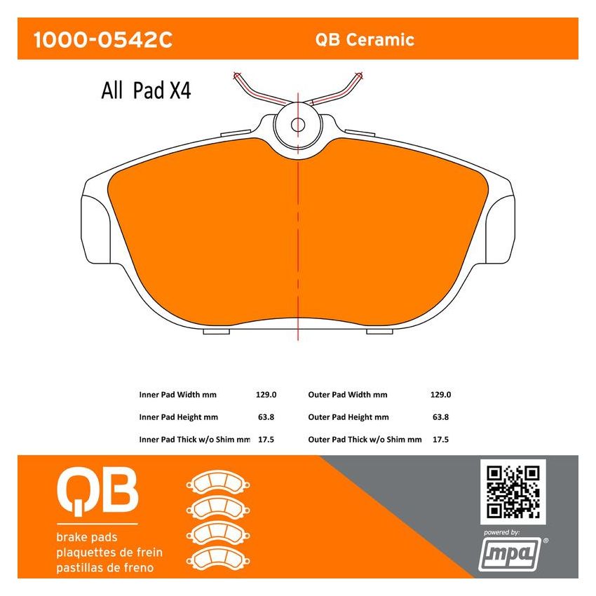 MPA 1000-0542C QB Ceramic Brake Pads