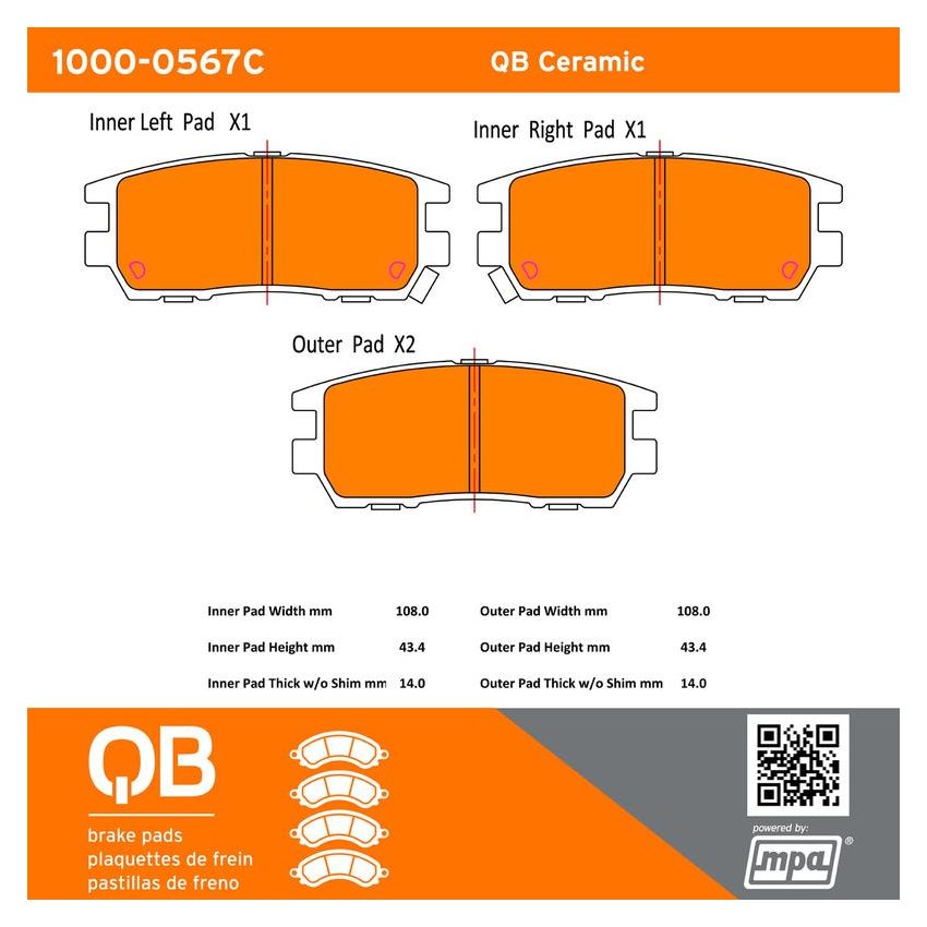 MPA 1000-0567C QB Ceramic Brake Pads