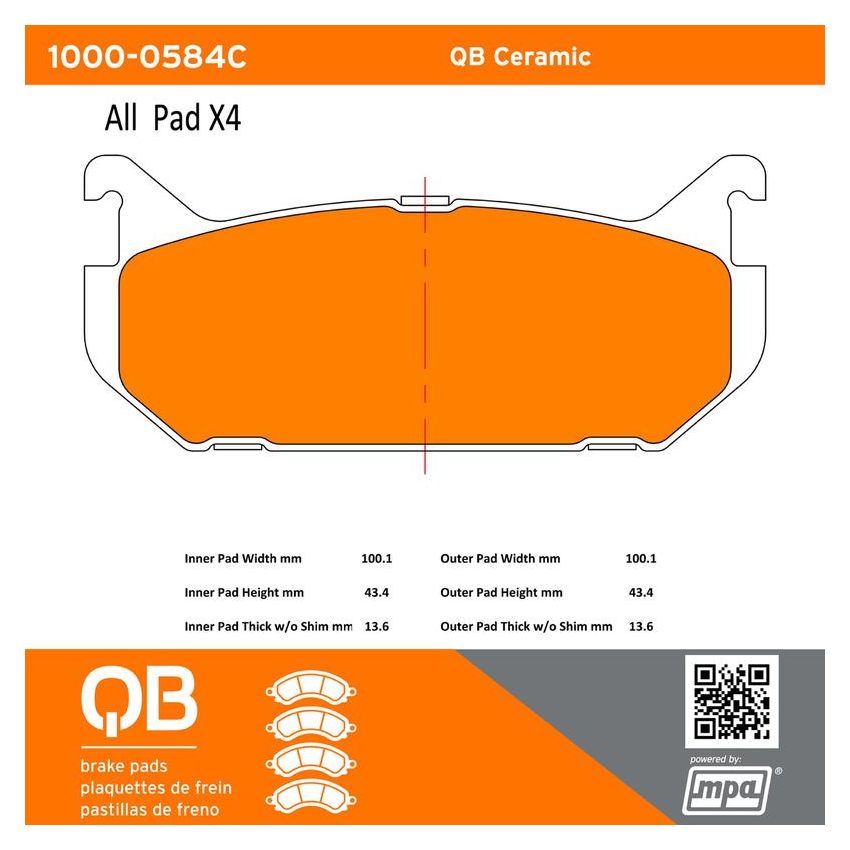 MPA 1000-0584C QB Ceramic Brake Pads