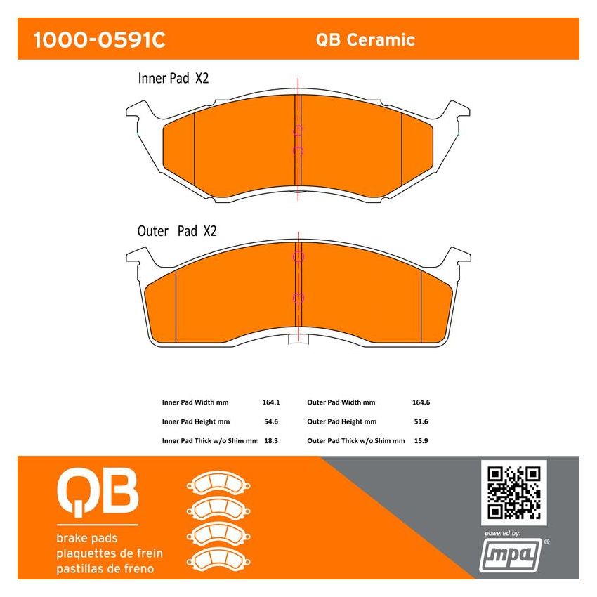 MPA 1000-0591C QB Ceramic Brake Pads