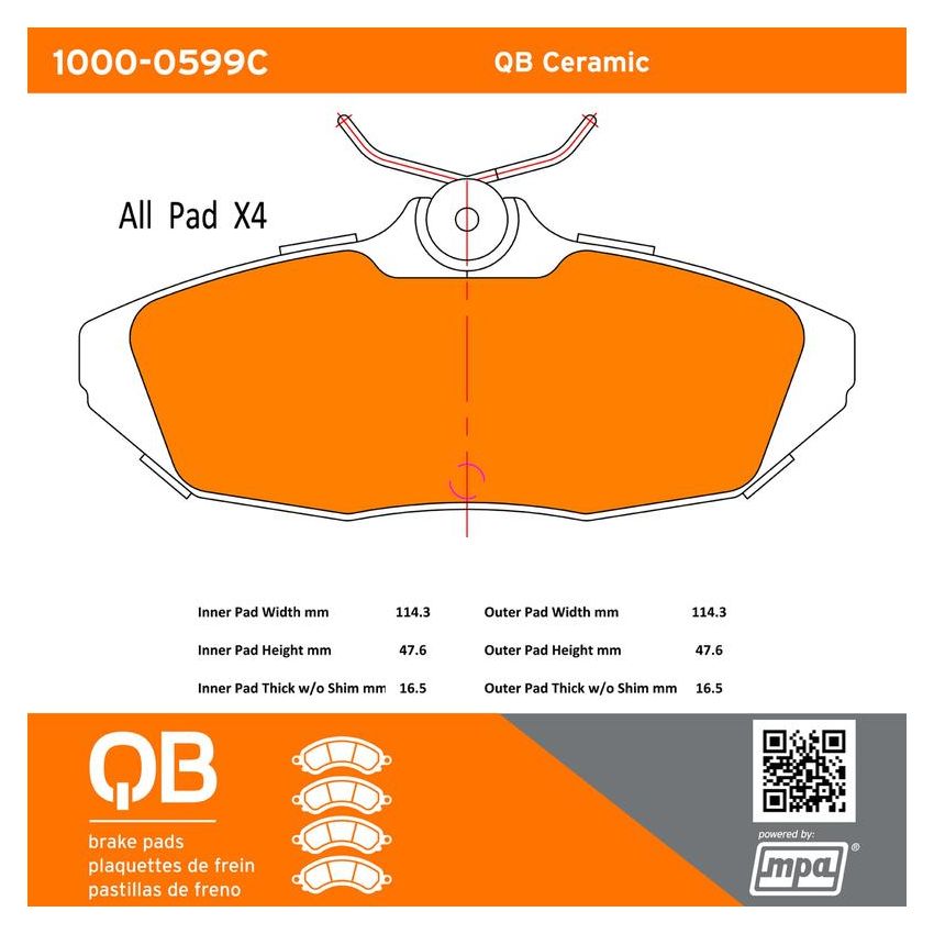 MPA 1000-0599C QB Ceramic Brake Pads