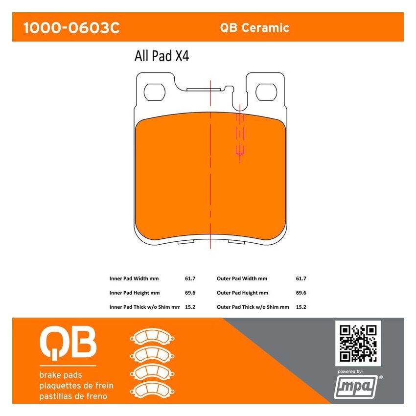 MPA 1000-0603C QB Ceramic Brake Pads