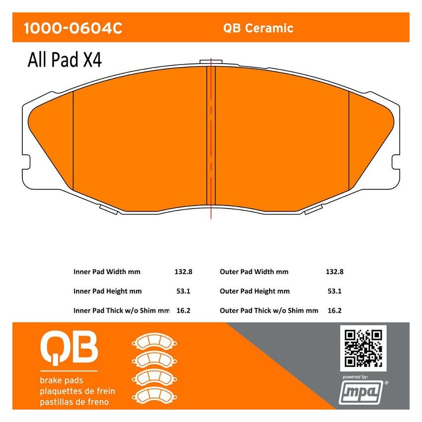 MPA 1000-0604C QB Ceramic Brake Pads