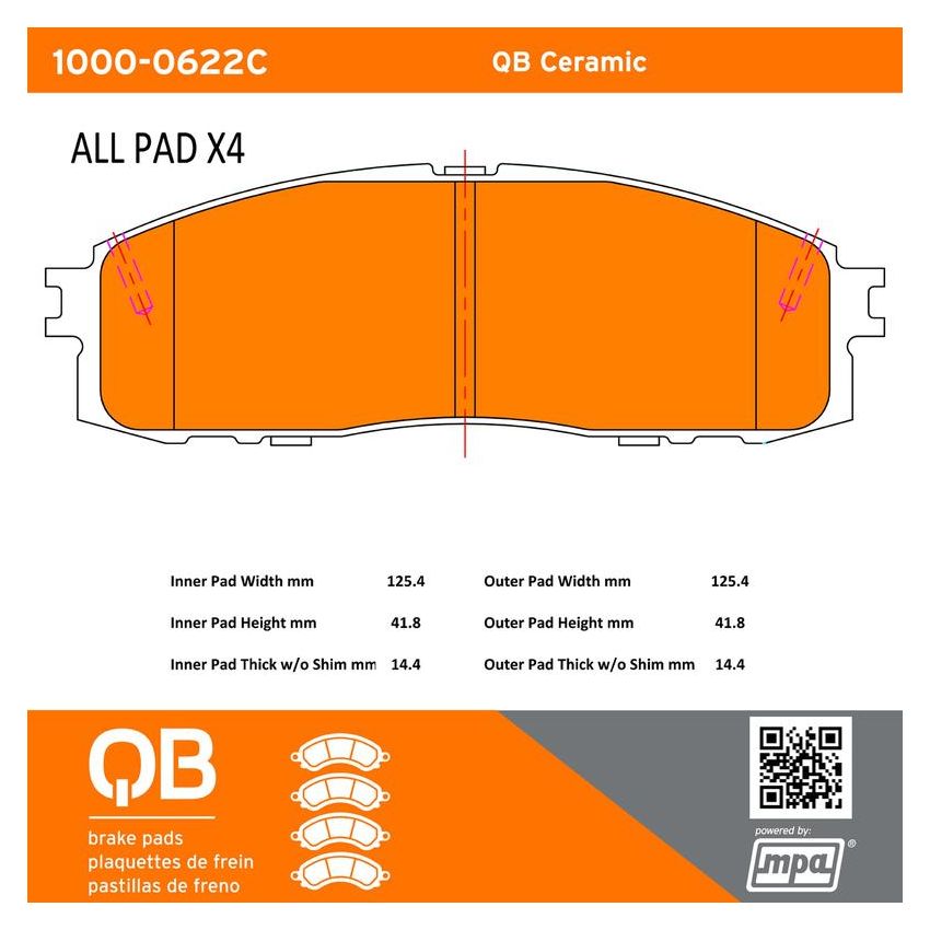 MPA 1000-0622C QB Ceramic Brake Pads
