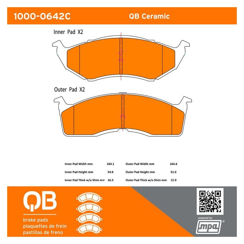MPA 1000-0642C QB Ceramic Brake Pads