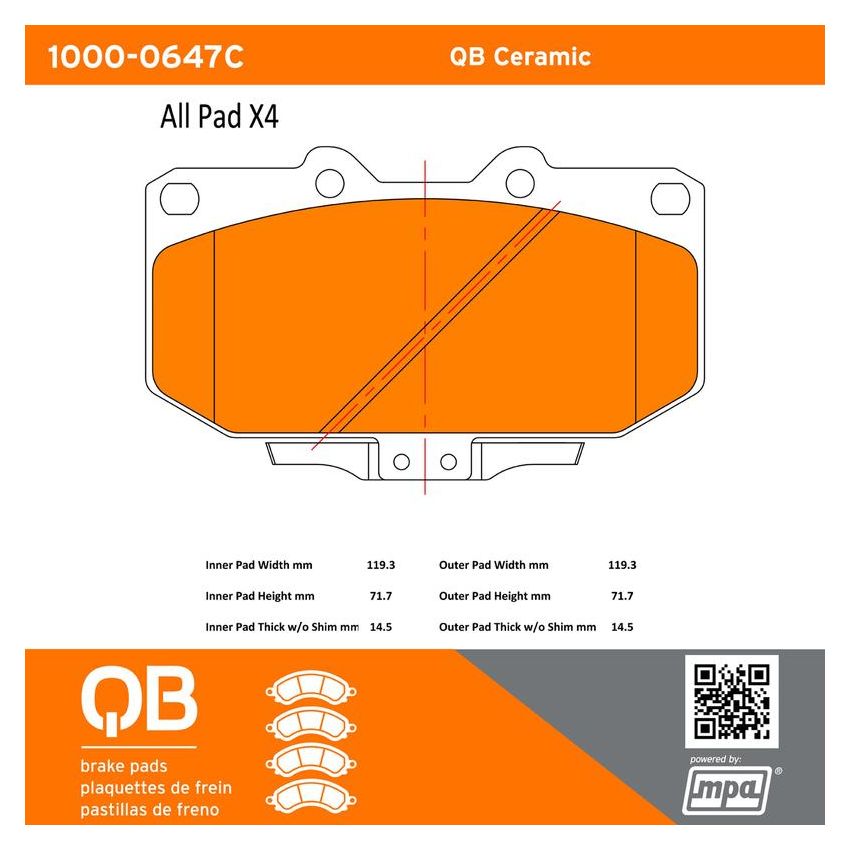 MPA 1000-0647C QB Ceramic Brake Pads