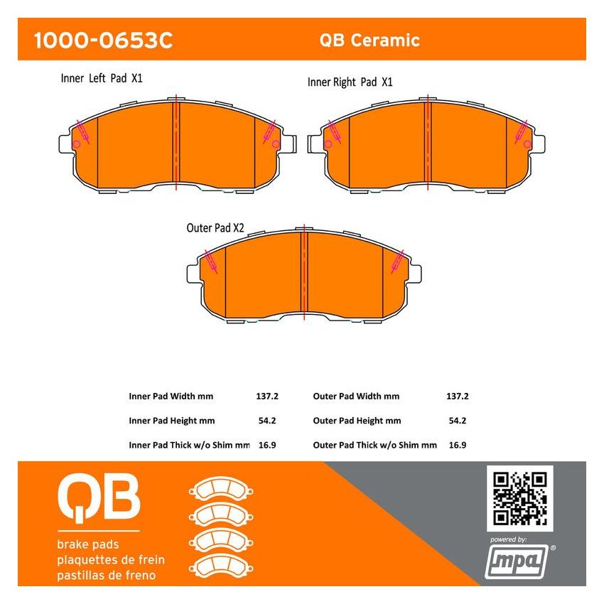 MPA 1000-0653C QB Ceramic Brake Pads