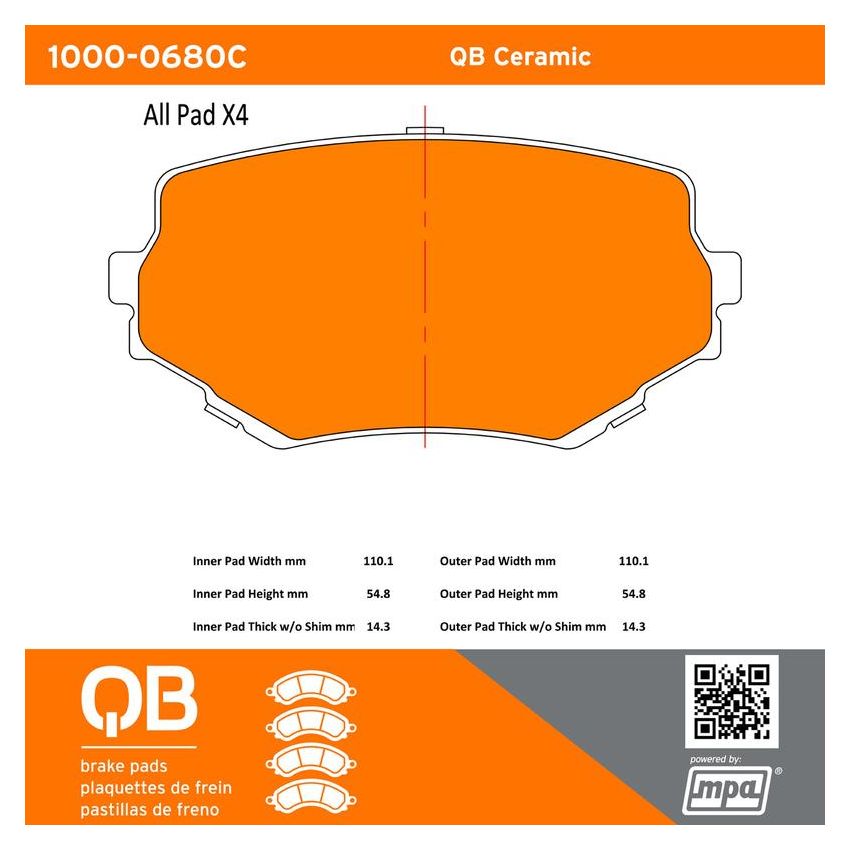 MPA 1000-0680C QB Ceramic Brake Pads