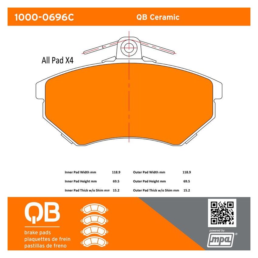MPA 1000-0696C QB Ceramic Brake Pads