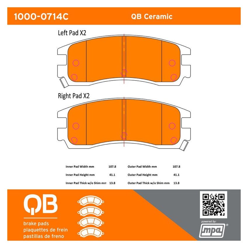MPA 1000-0714C QB Ceramic Brake Pads