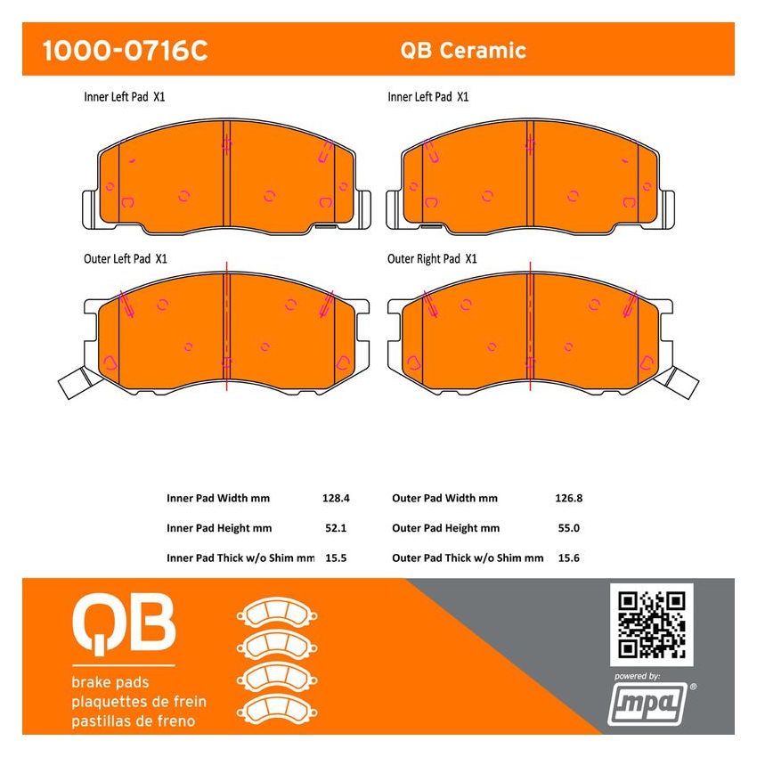 MPA 1000-0716C QB Ceramic Brake Pads