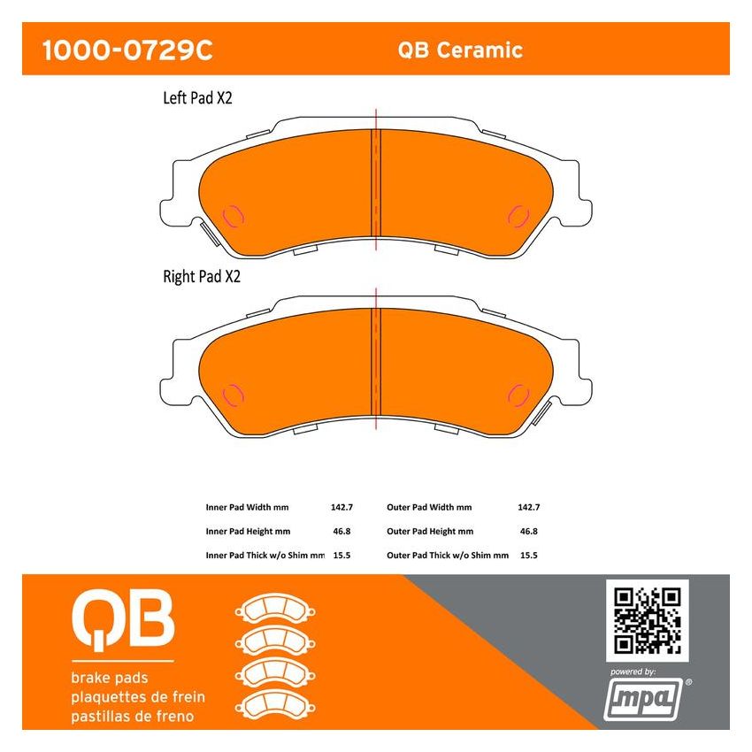MPA 1000-0729C QB Ceramic Brake Pads