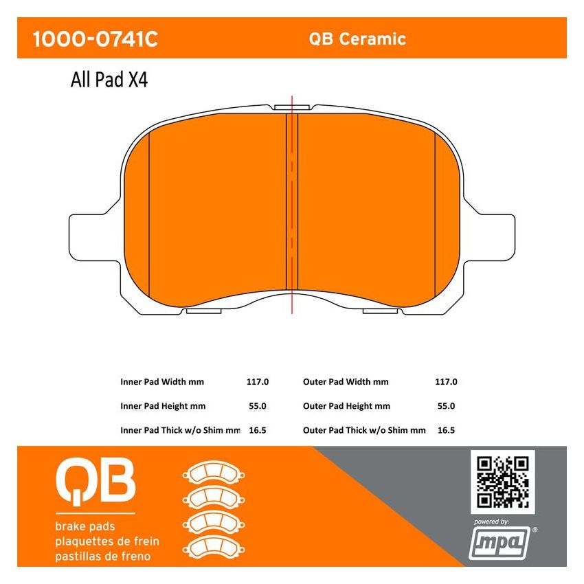MPA 1000-0741C QB Ceramic Brake Pads