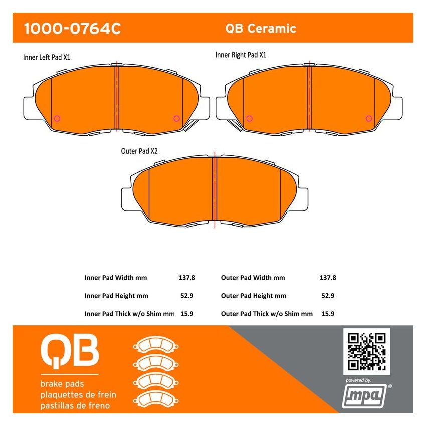 MPA 1000-0764C QB Ceramic Brake Pads