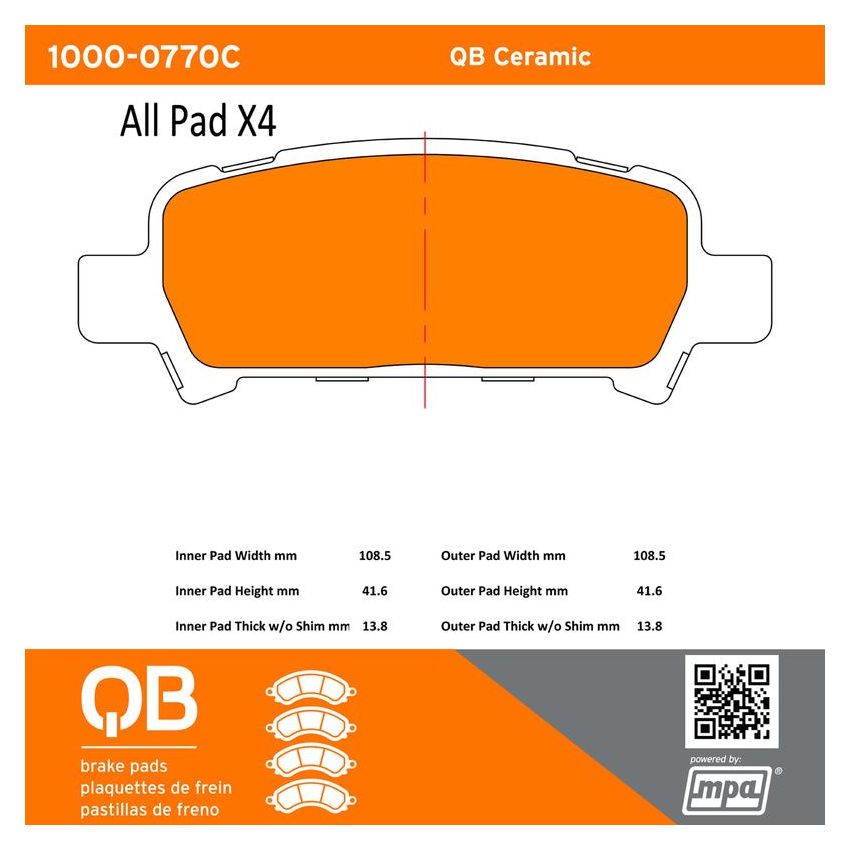 MPA 1000-0770C QB Ceramic Brake Pads