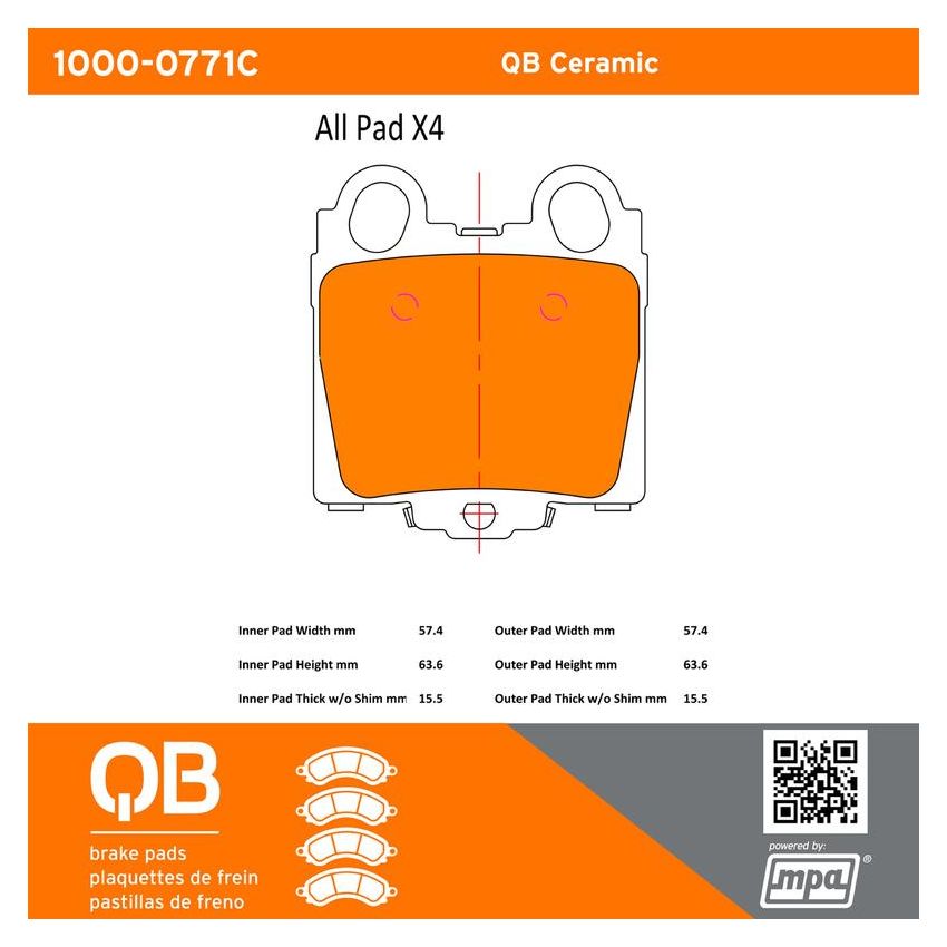 MPA 1000-0771C QB Ceramic Brake Pads