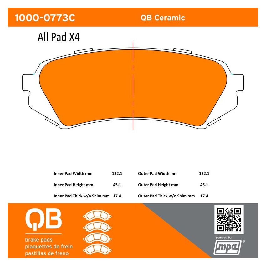 MPA 1000-0773C QB Ceramic Brake Pads