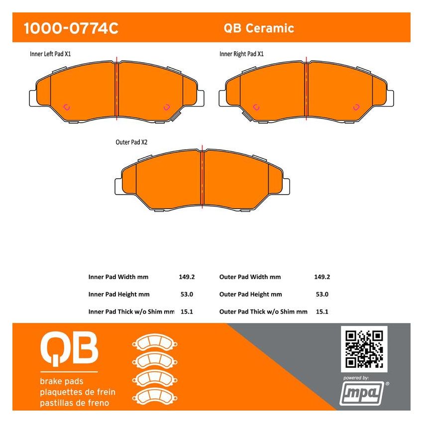 MPA 1000-0774C QB Ceramic Brake Pads