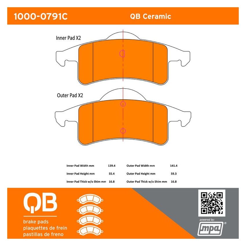 MPA 1000-0791C QB Ceramic Brake Pads