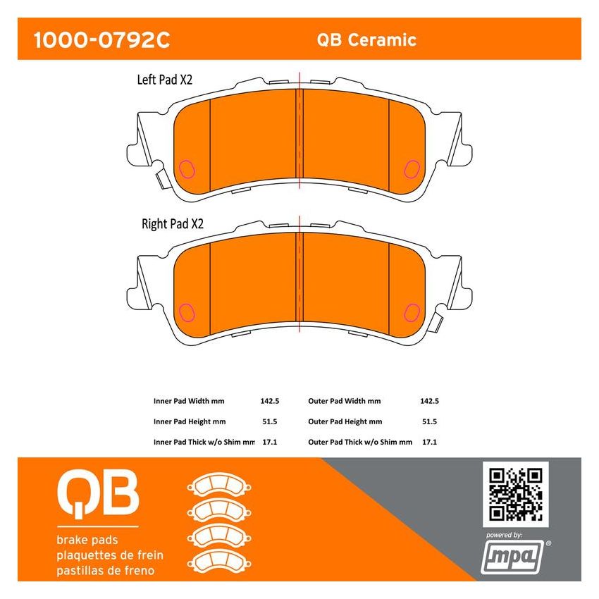 MPA 1000-0792C QB Ceramic Brake Pads