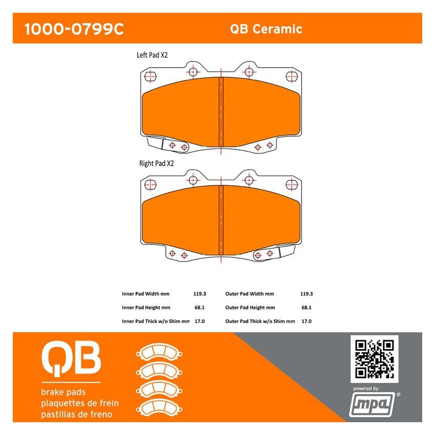 MPA 1000-0799C QB Ceramic Brake Pads
